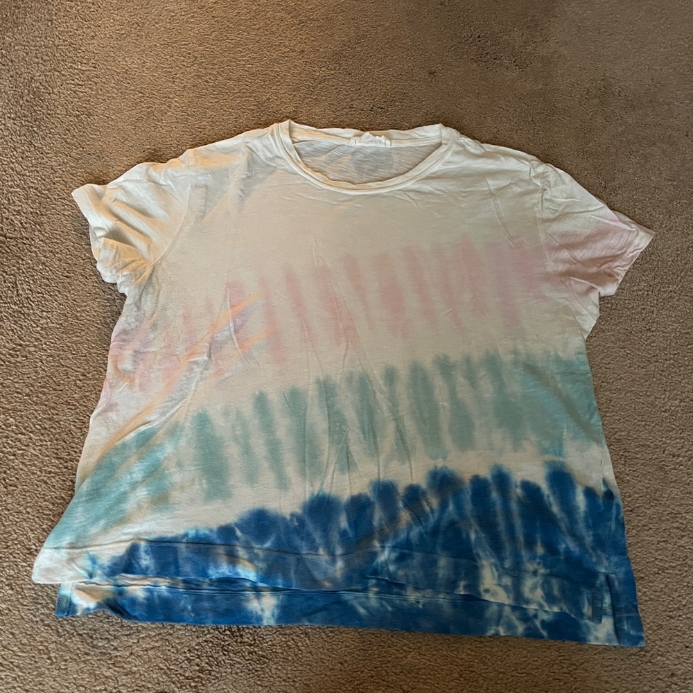 Splendid Tie-Dye Short Sleeve Tee - Pink, Blue, Green